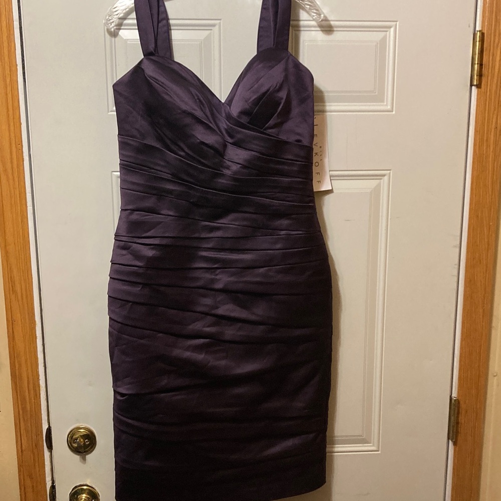 Bill Levkoff Elegant Purple Sleeveless Dress 12‎ NWT